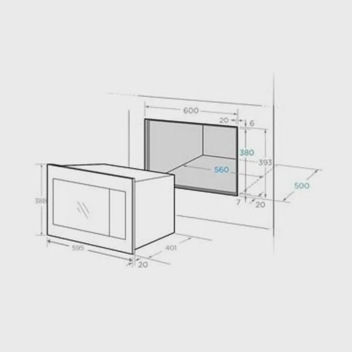 Встраиваемая Микроволновая печь Midea AG820BJU-SS